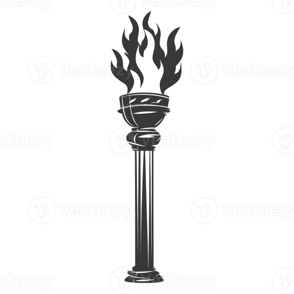 AI generated Silhouette torch black color only png
