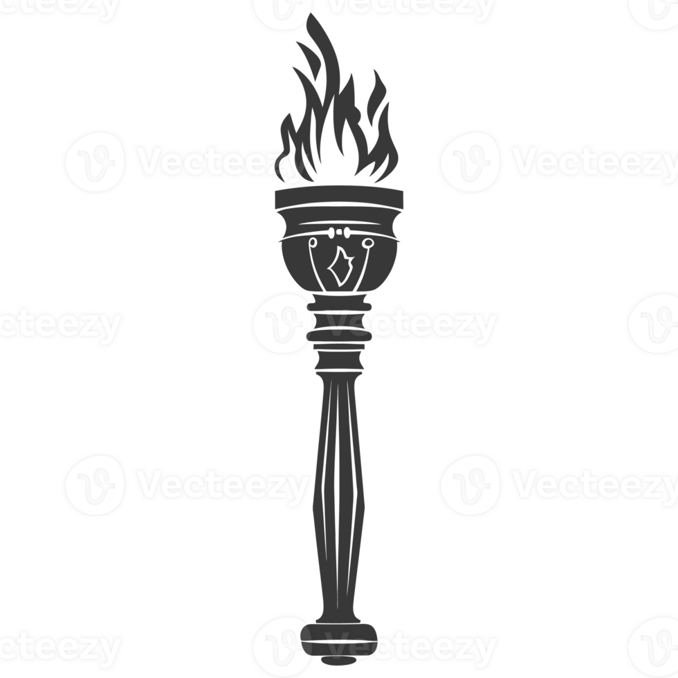 AI generated Silhouette torch black color only png