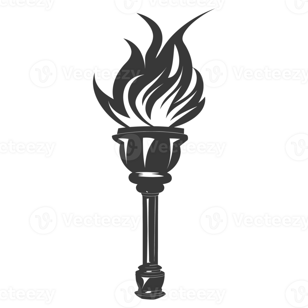 AI generated Silhouette torch black color only png