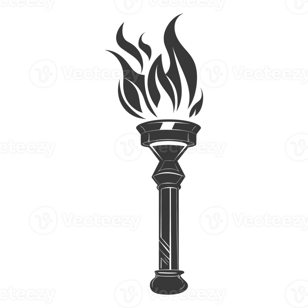 AI generated Silhouette torch black color only png