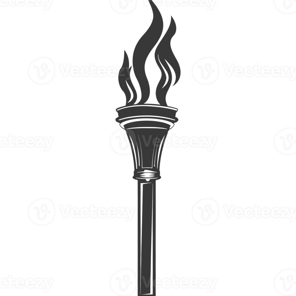 AI generated Silhouette torch black color only png