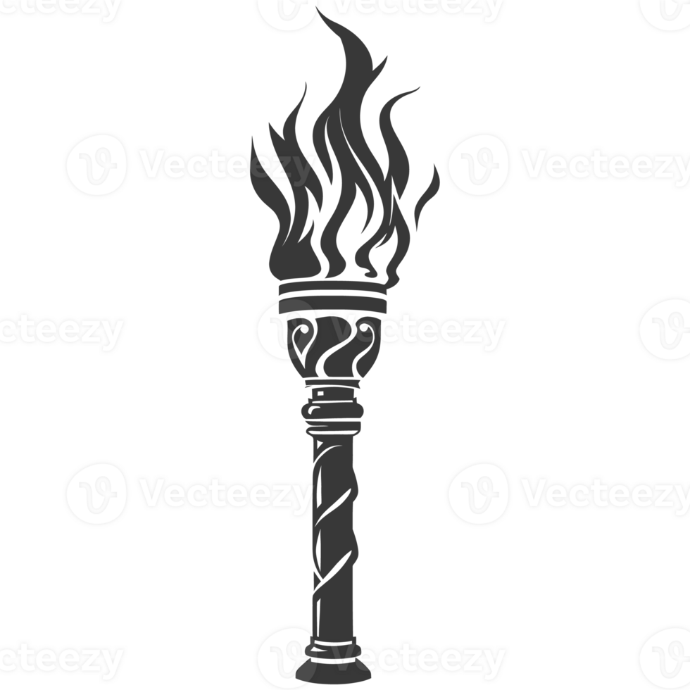 AI generated Silhouette torch black color only png