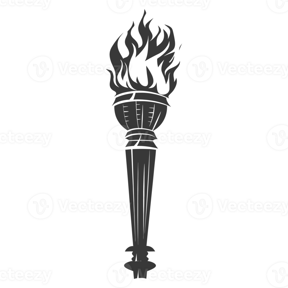 AI generated Silhouette torch black color only png