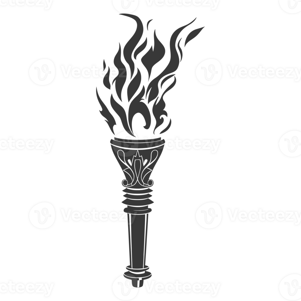 AI generated Silhouette torch black color only png