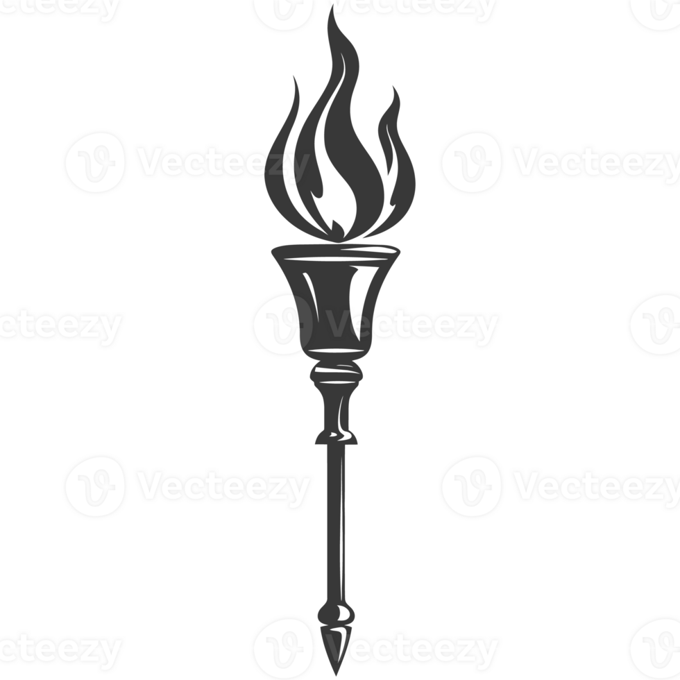 AI generated Silhouette torch black color only png