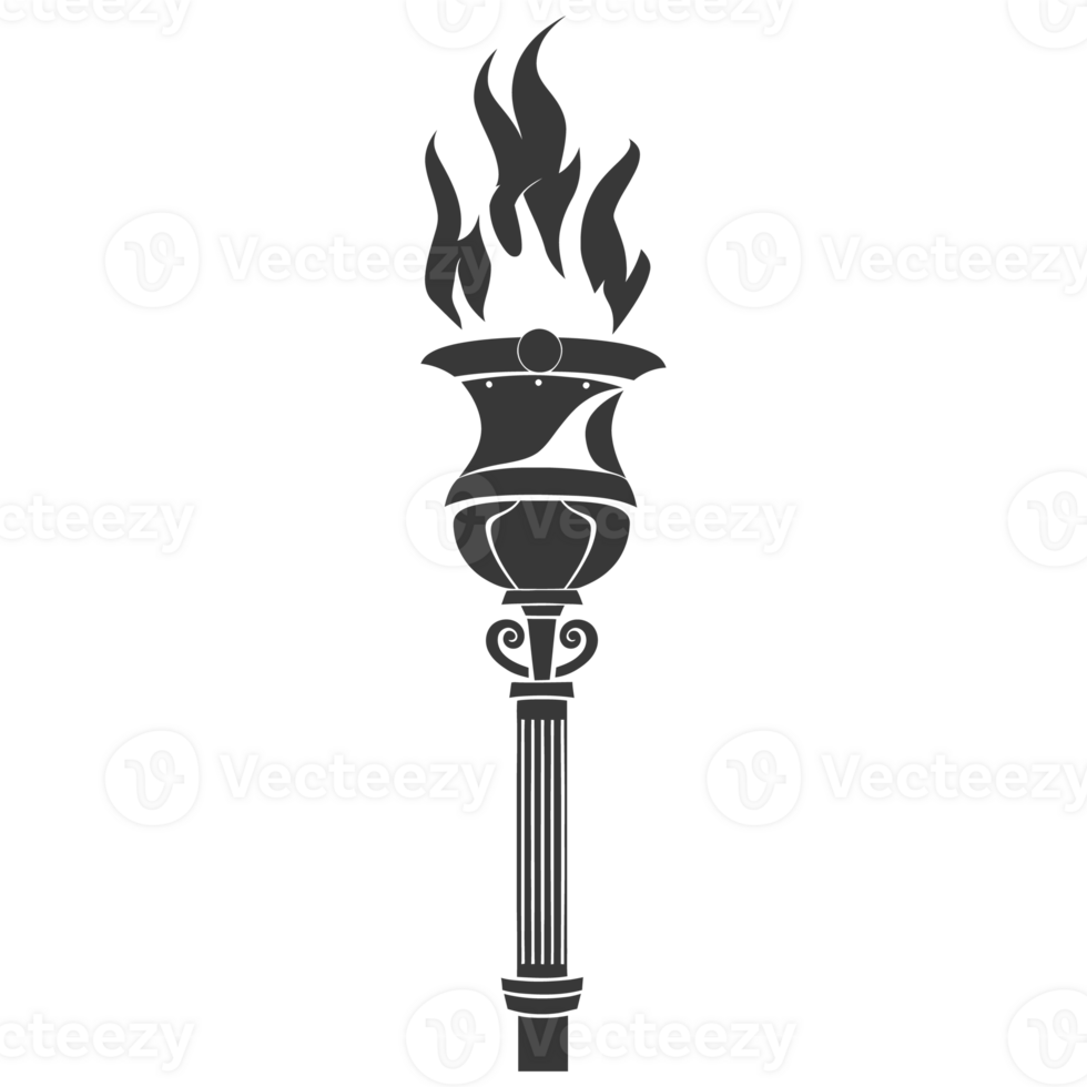 AI generated Silhouette torch black color only png