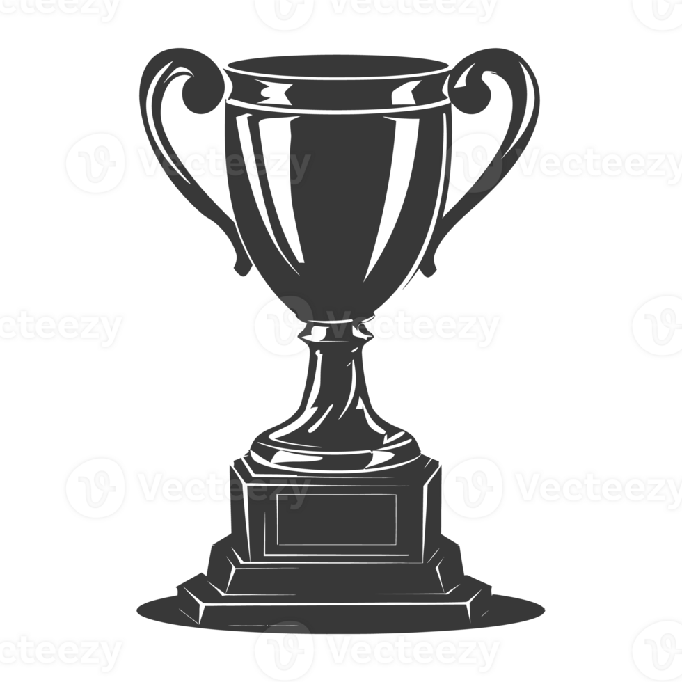 AI generated Silhouette trophy winner symbol black color only png