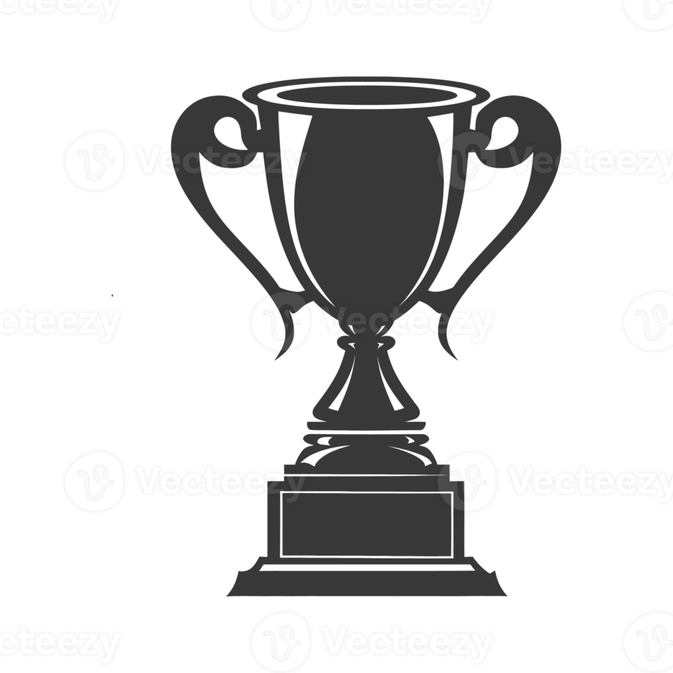 ai genererad silhuett trofén vinnare symbol svart Färg endast png