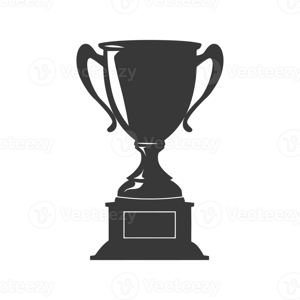 AI generated Silhouette trophy winner symbol black color only png