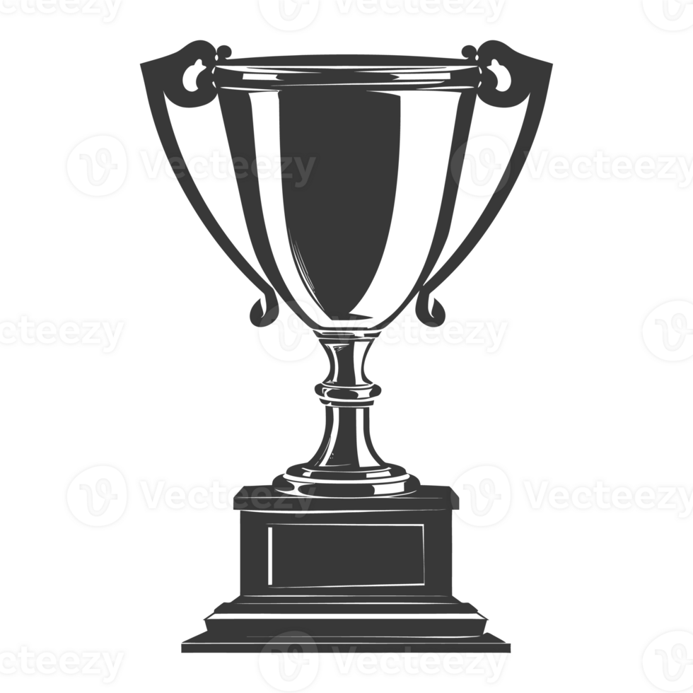 AI generated Silhouette trophy winner symbol black color only png