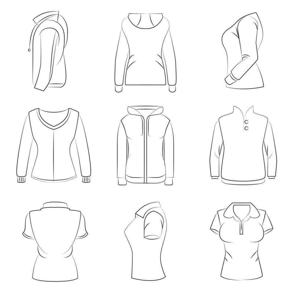 sketch shirt and jacket vector illustration