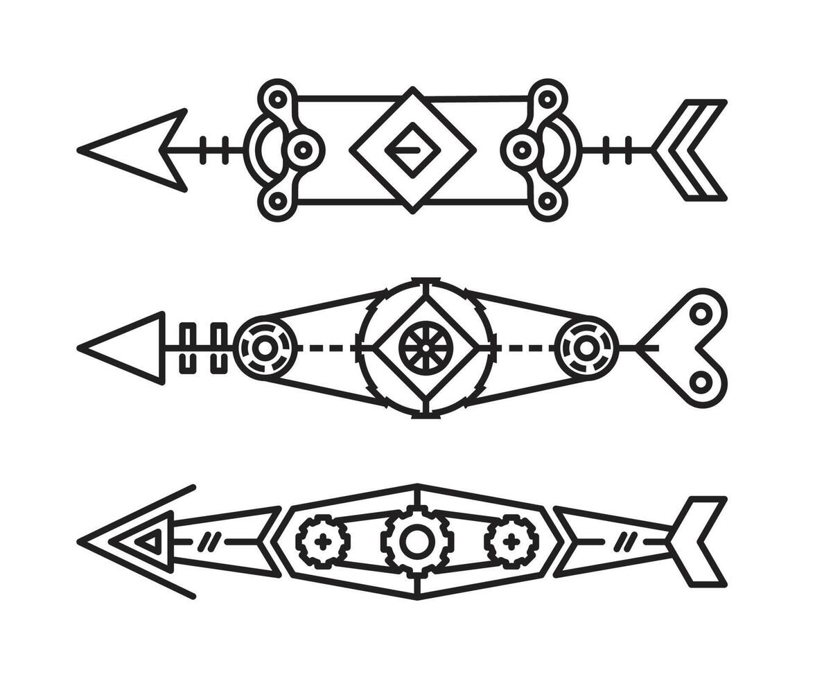 arrows decoration set vector line illustration