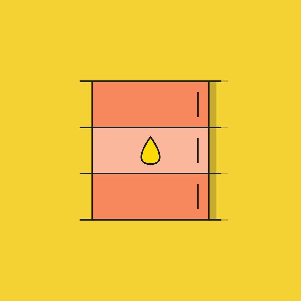 petróleo barril icono en amarillo antecedentes vector