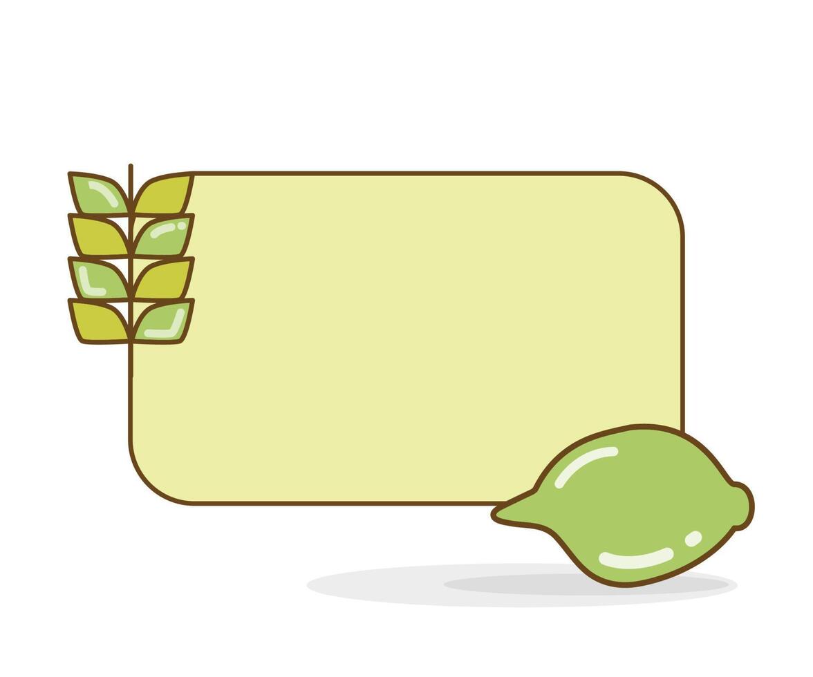 blank note board with lemon and leaves vector