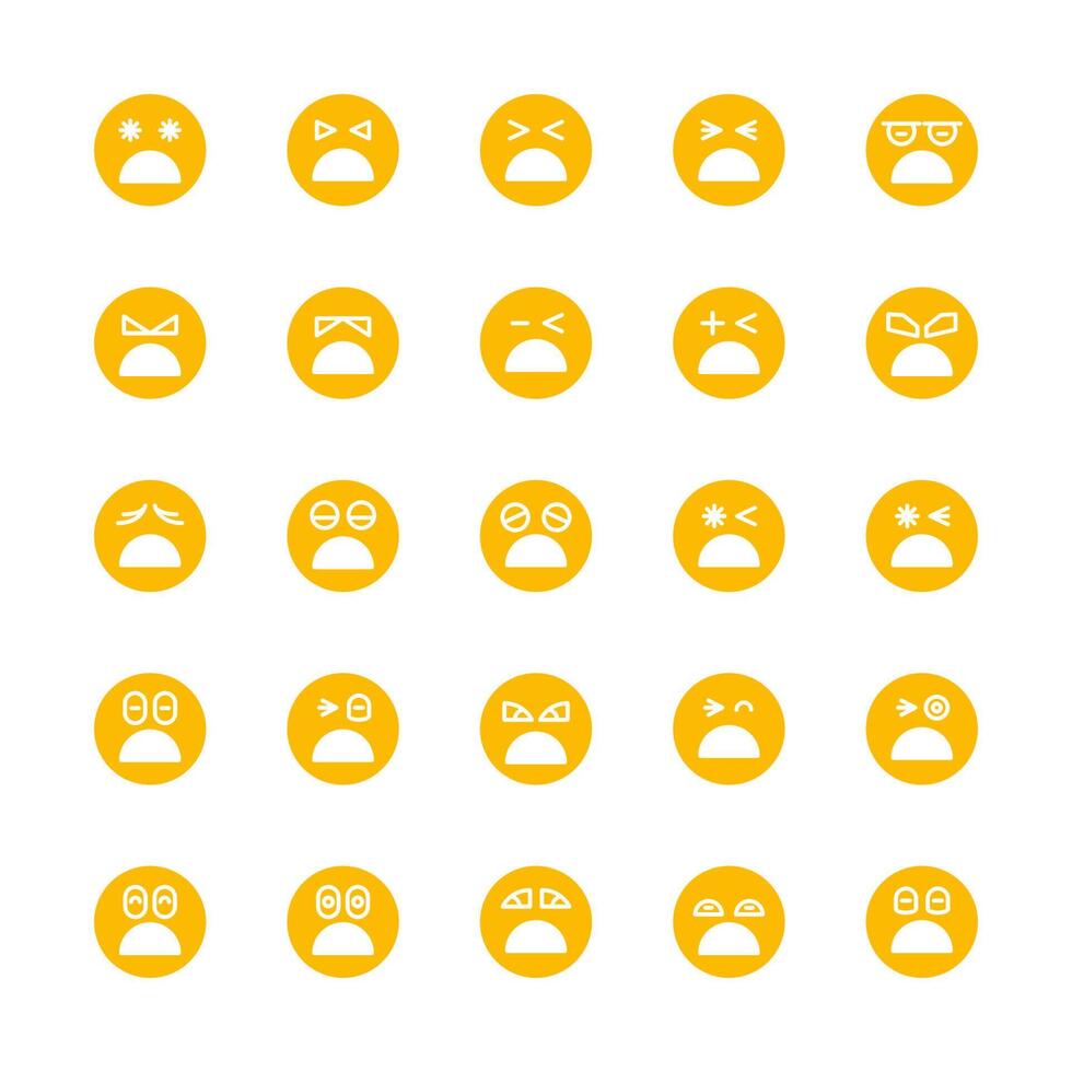 triste cara emoticones vector