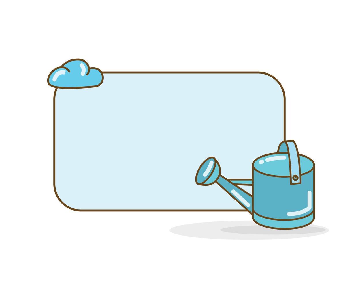 blank note board with watering can vector