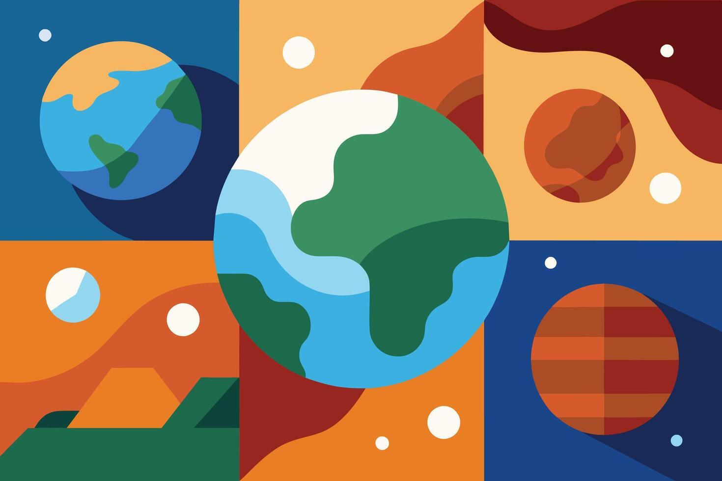 A collage of different natural Earth textures mixed in beautiful abstract background vector