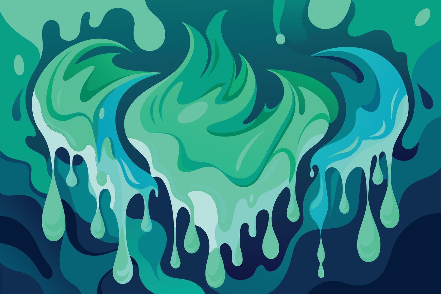 resumen Arte verde azulado azul verde degradado pintar antecedentes con líquido fluido grunge textura antecedentes vector