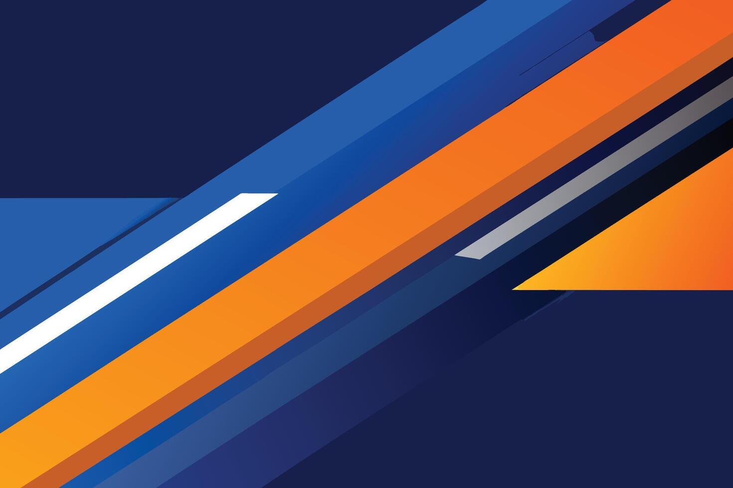 High contrast blue and orange glossy stripes. Abstract tech graphic banner design. Vector corporate background