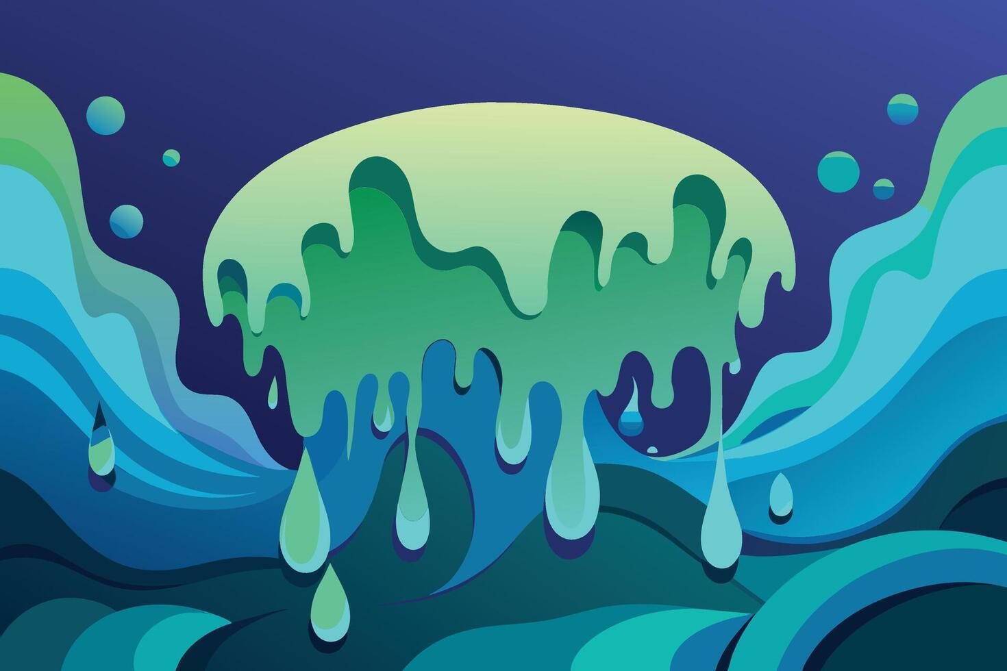 resumen Arte verde azulado azul verde degradado pintar antecedentes con líquido fluido grunge textura antecedentes vector
