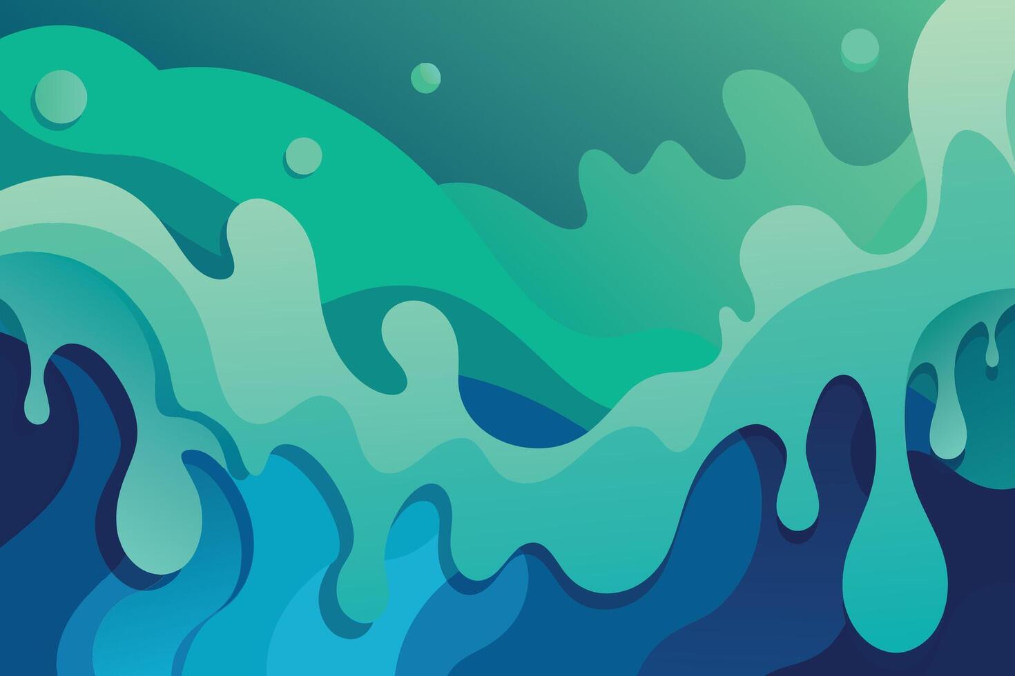 Abstract art teal blue green gradient paint background with liquid fluid grunge texture Background vector