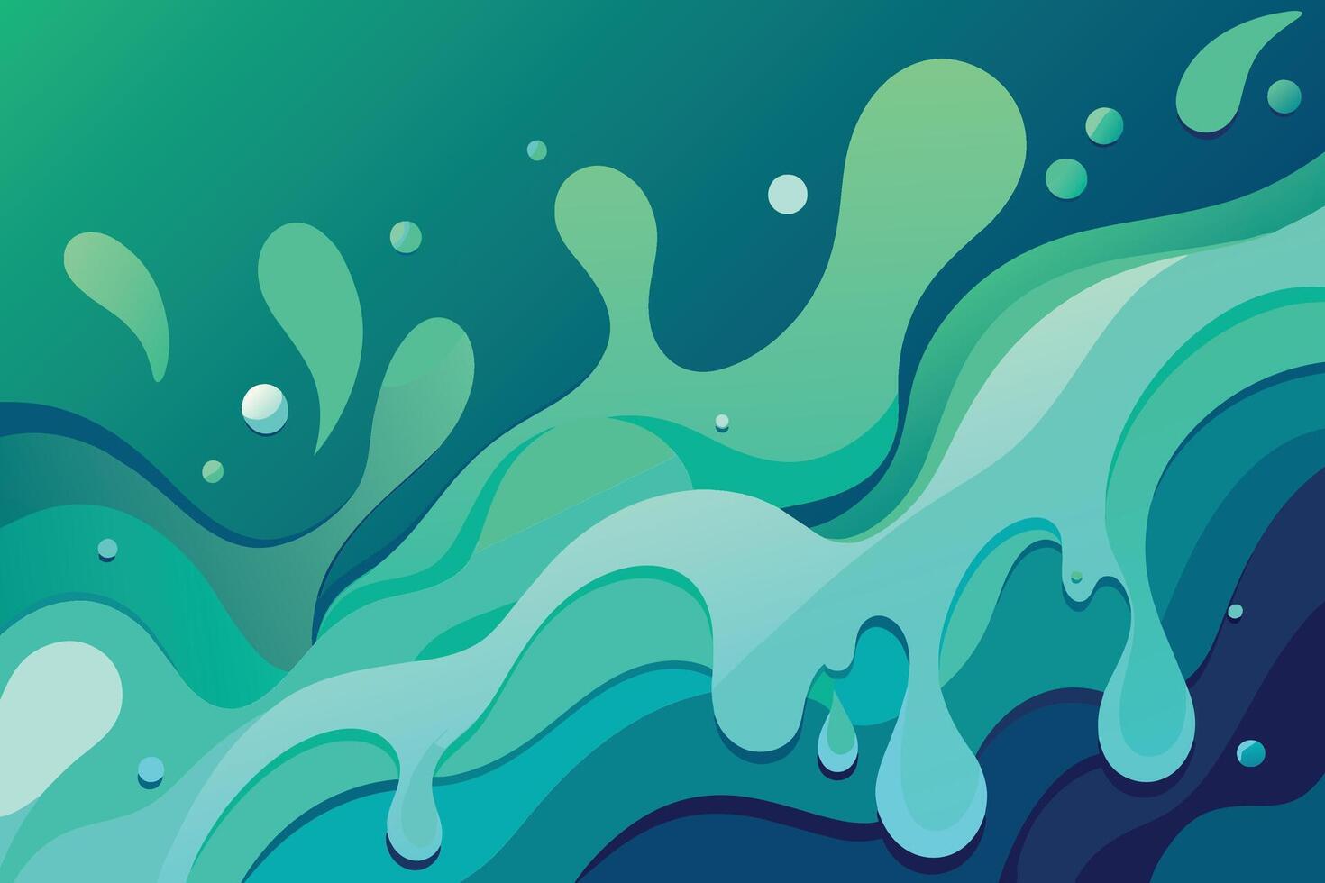 Abstract art teal blue green gradient paint background with liquid fluid grunge texture Background vector