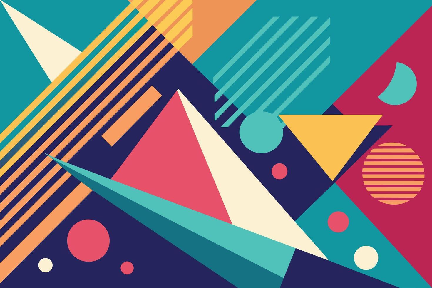 abstract background with geometric shapes design in three colors vector