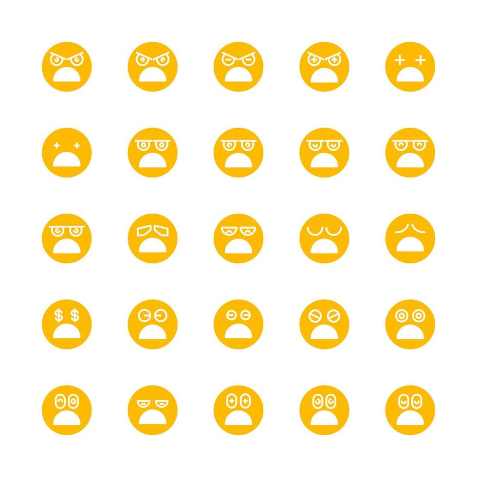bored face emoticons vector