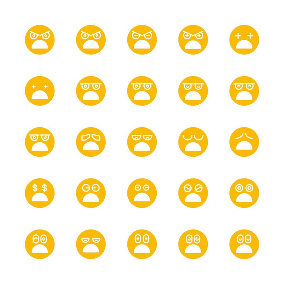 aburrido cara emoticones vector