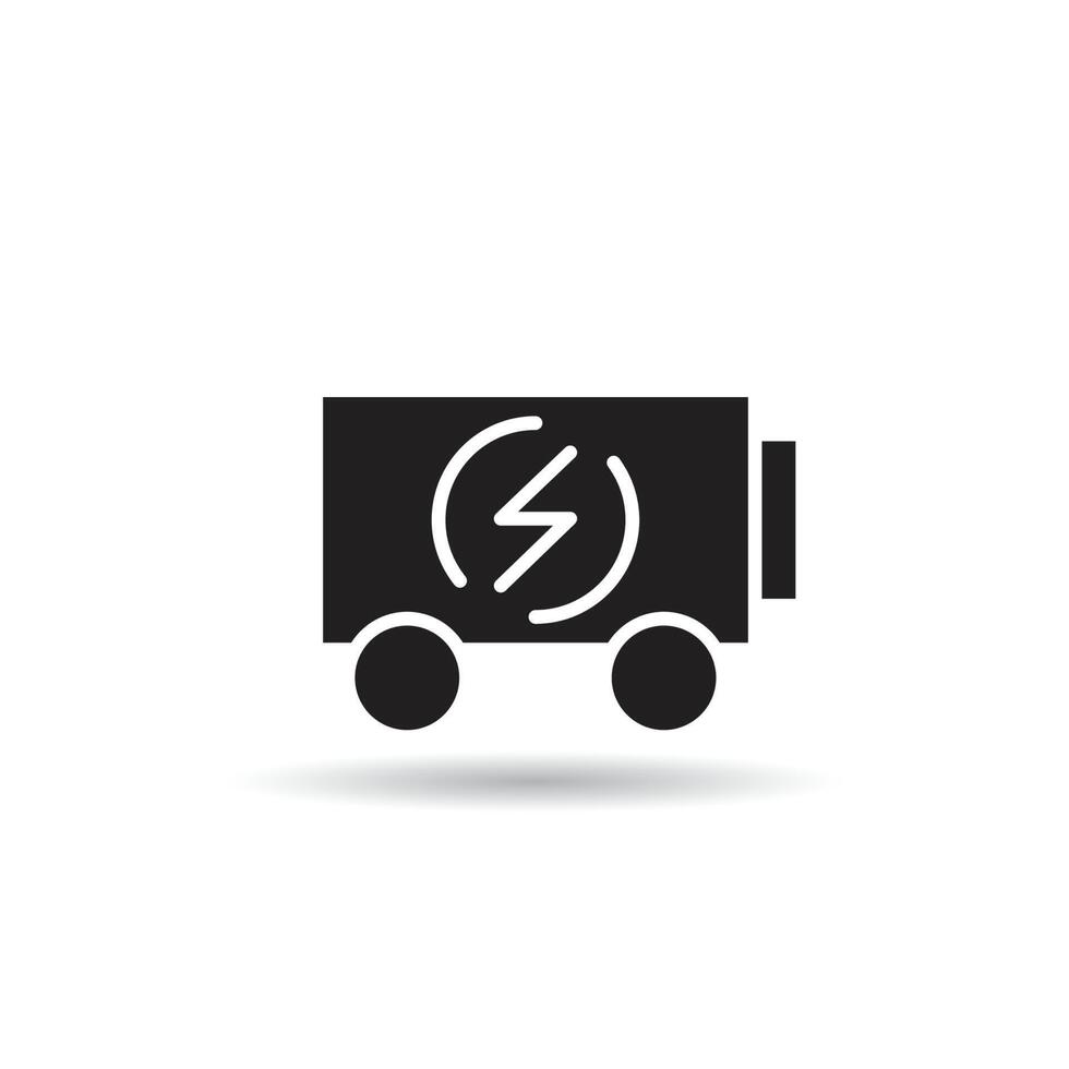 battery and wheels icon vector