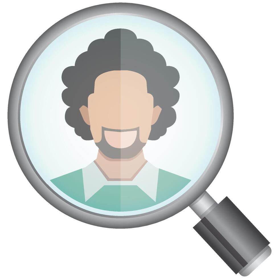 man and magnifier glass icon vector illustration