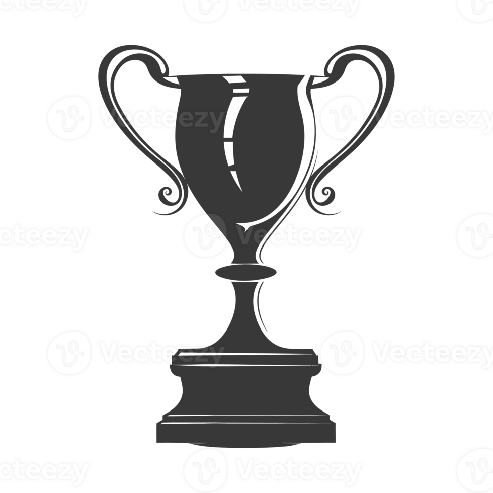 AI generated Silhouette trophy winner symbol black color only png