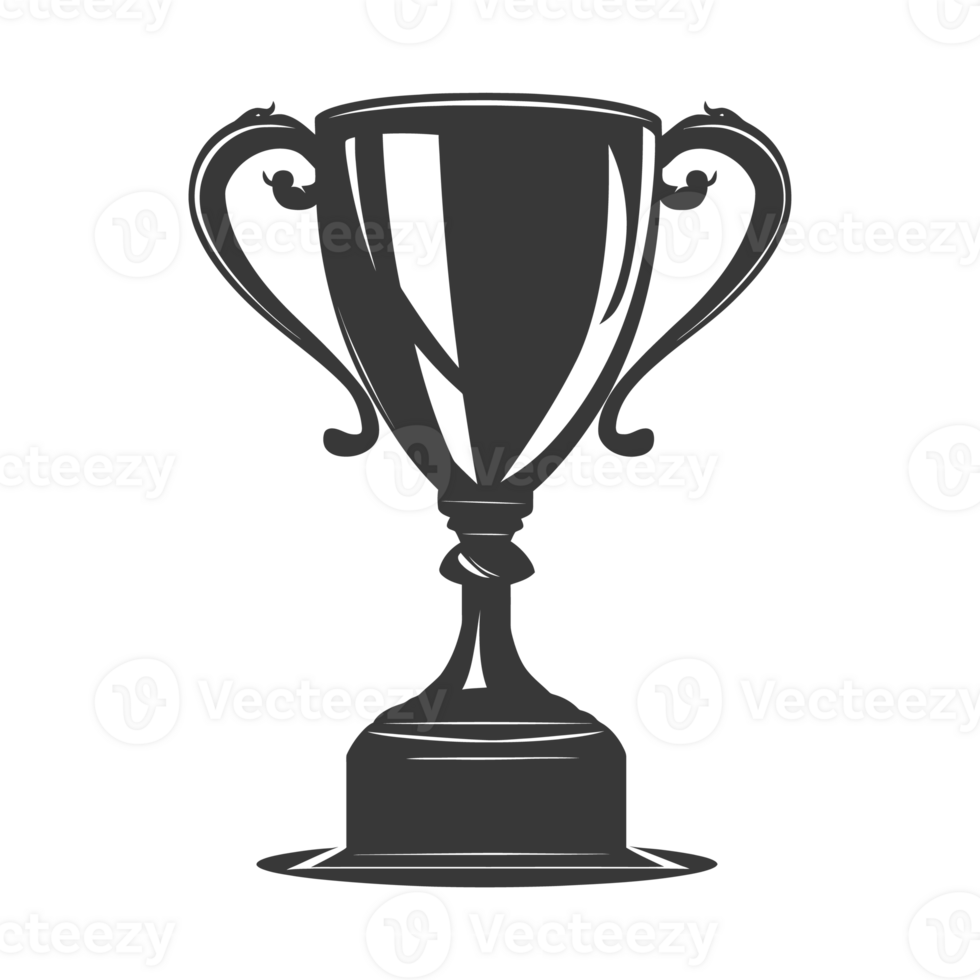 AI generated Silhouette trophy winner symbol black color only png