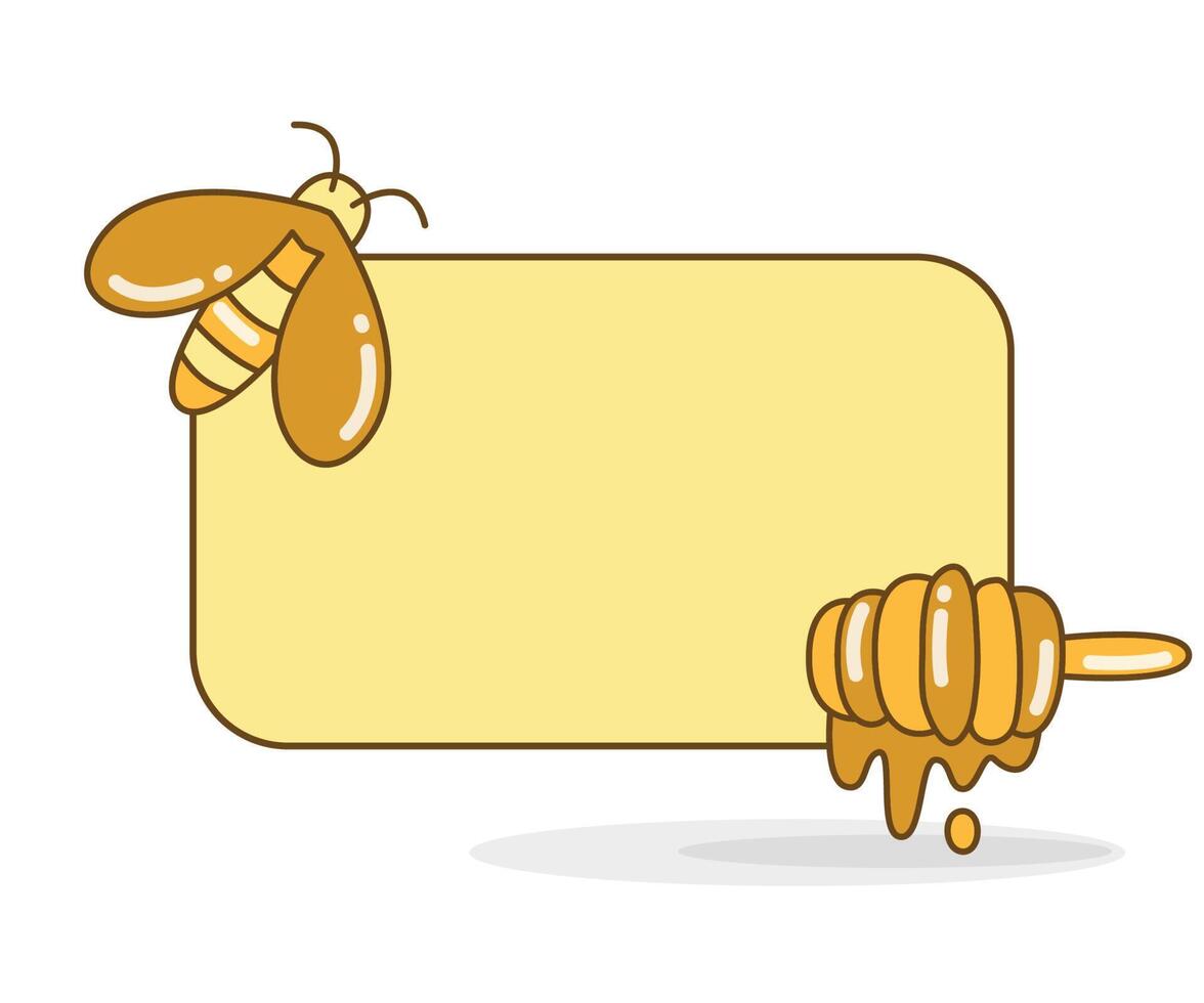 blank note board with honeycomb and bee vector