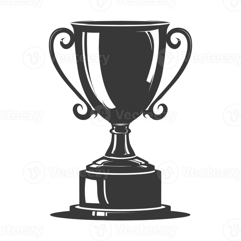 AI generated Silhouette trophy winner symbol black color only png