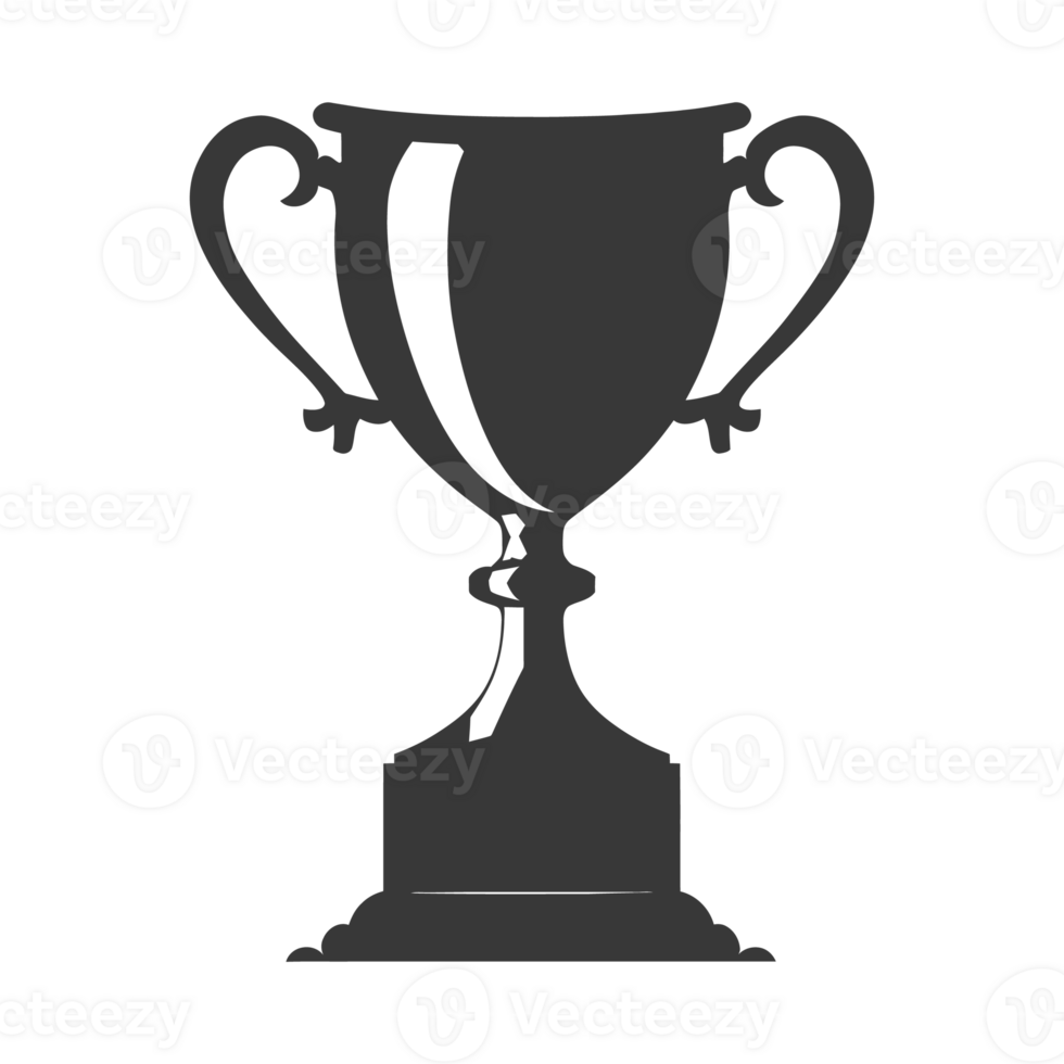 AI generated Silhouette trophy winner symbol black color only png