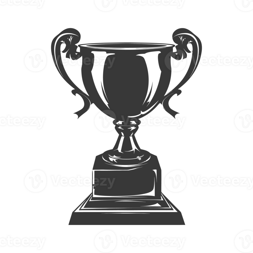 AI generated Silhouette trophy winner symbol black color only png