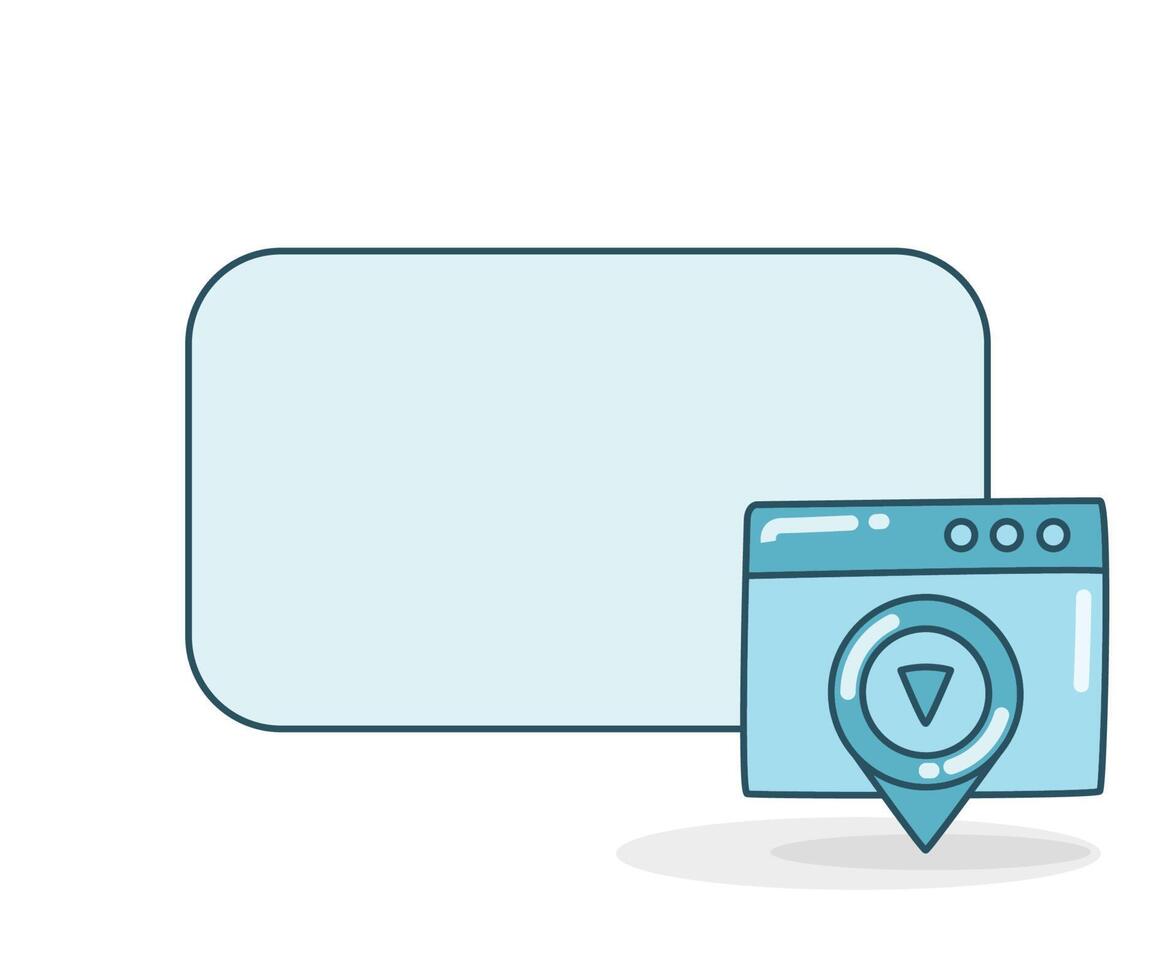 web location icon and blank board with vector illustration