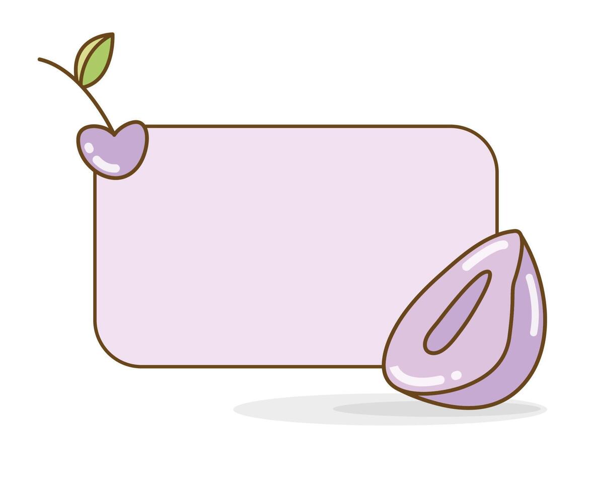 blank note board with avocado and berry vector