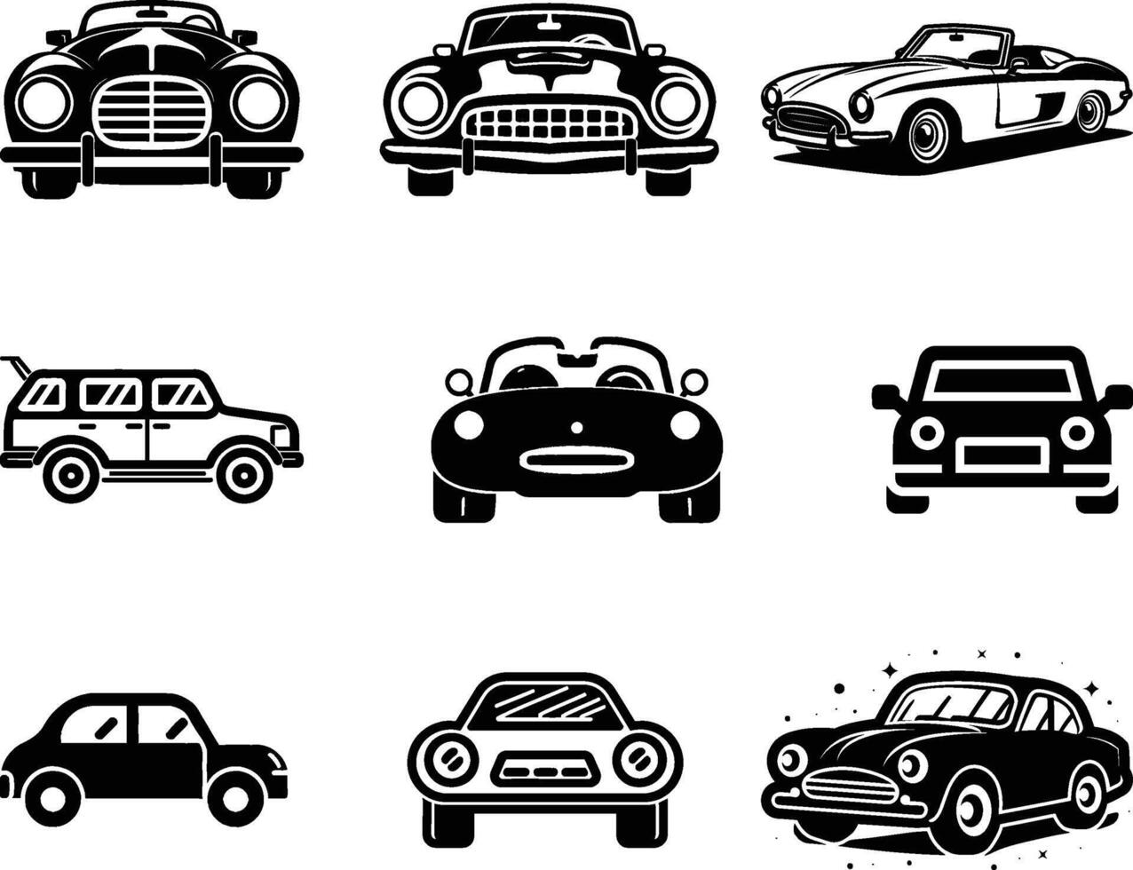 Set of Car icon vector illustration. on isolated white background