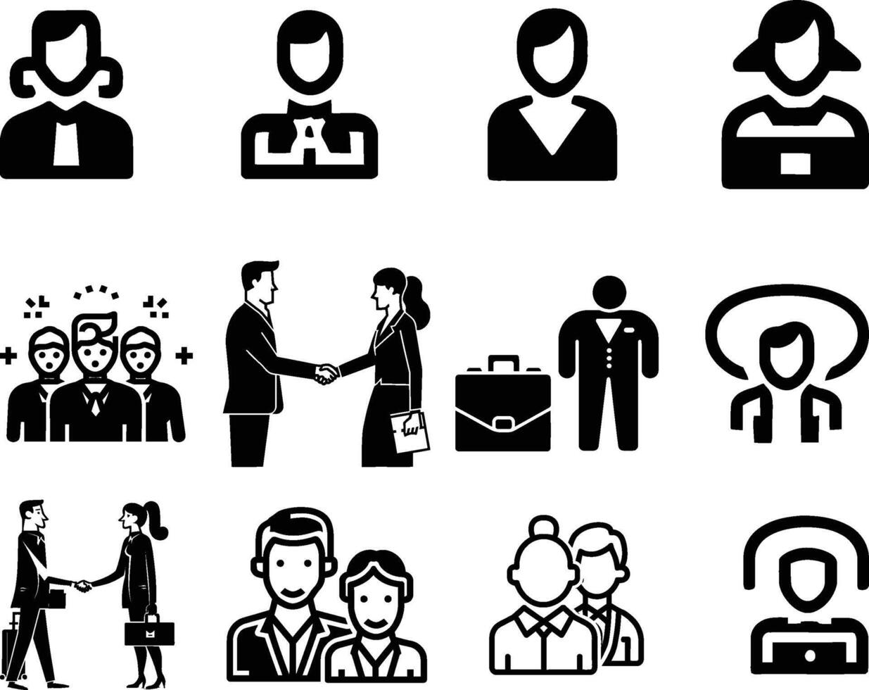 Set of Business and People Icon, vector on isolated white background