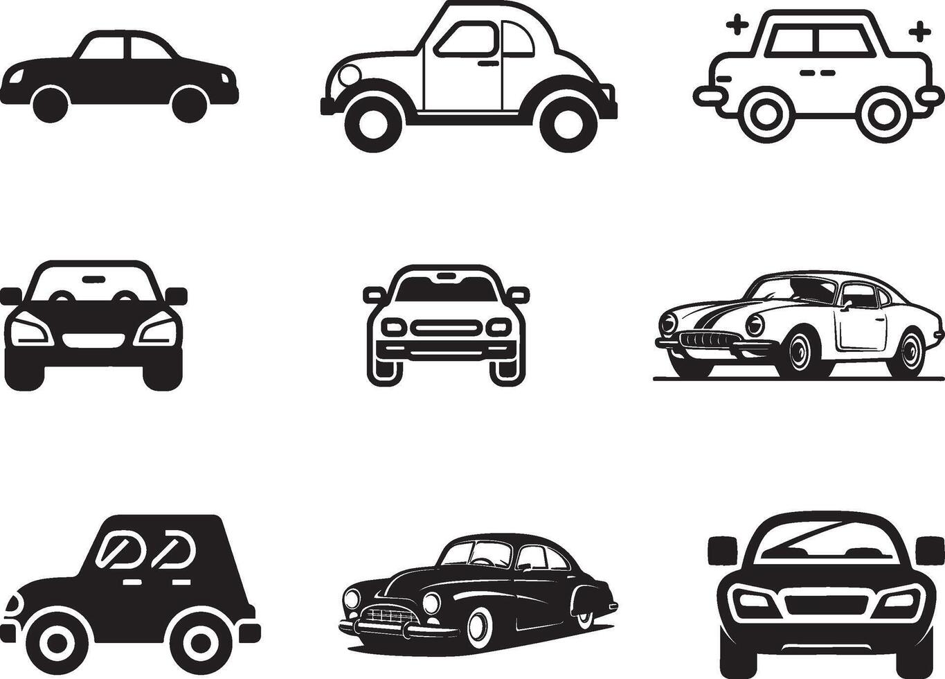 Set of Car icon vector illustration. on isolated white background