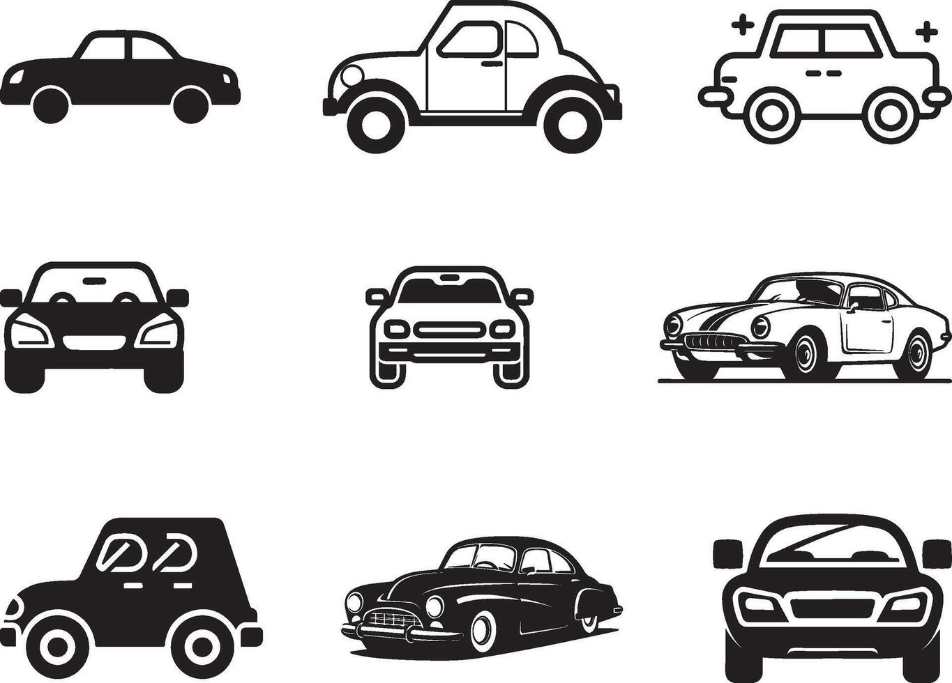 conjunto de coche icono vector ilustración. en aislado blanco antecedentes