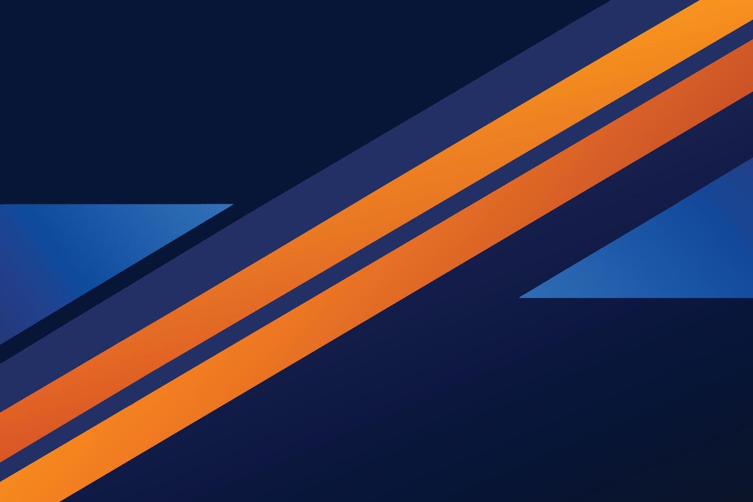 High contrast blue and orange glossy stripes. Abstract tech graphic banner design. Vector corporate background