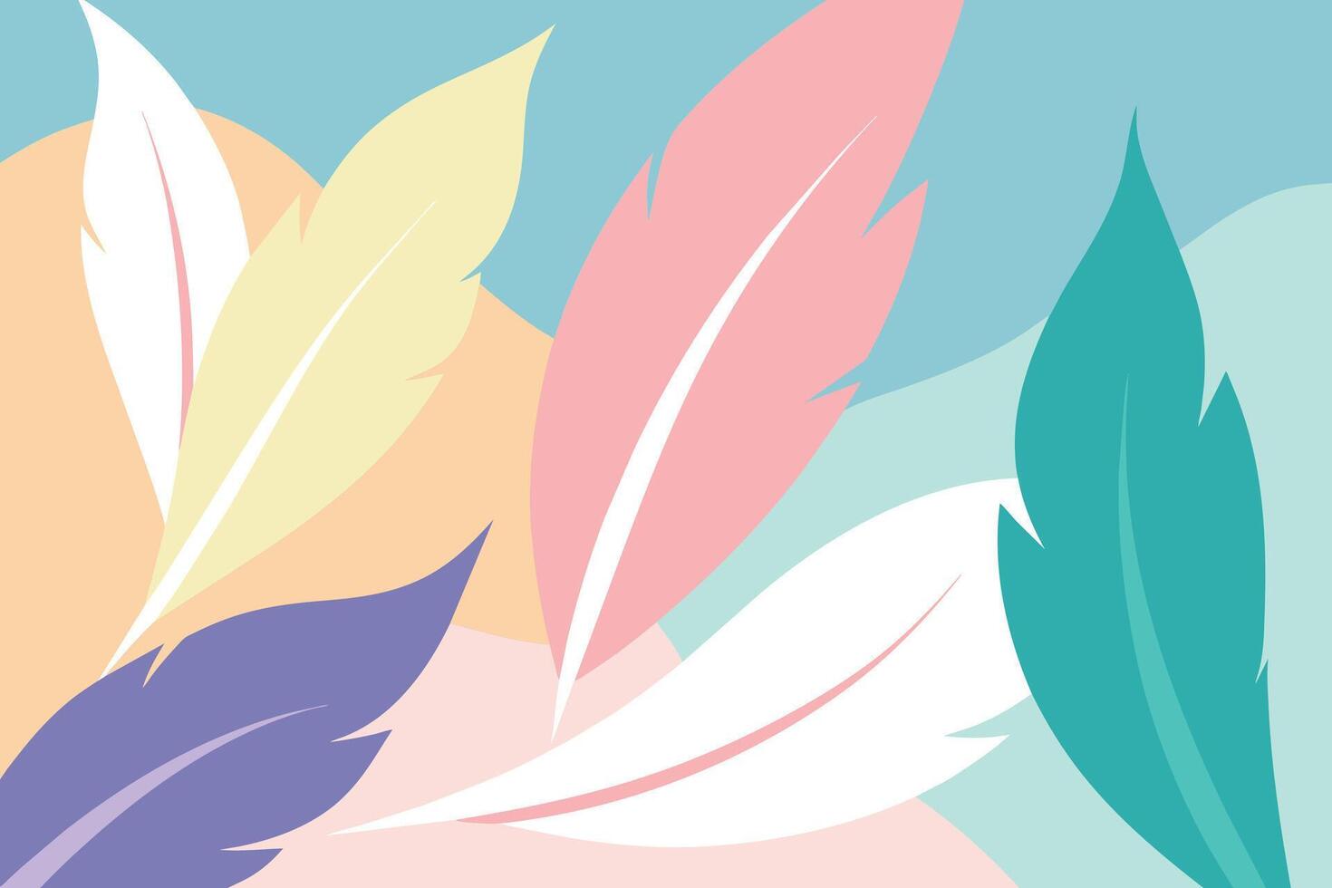 fondo abstracto de plumas de color pastel vector