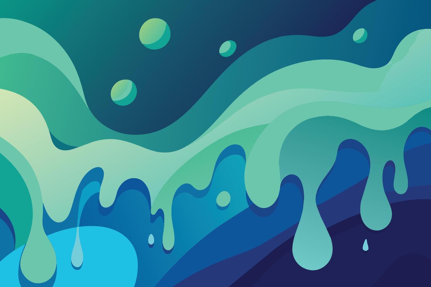 Abstract art teal blue green gradient paint background with liquid fluid grunge texture Background vector