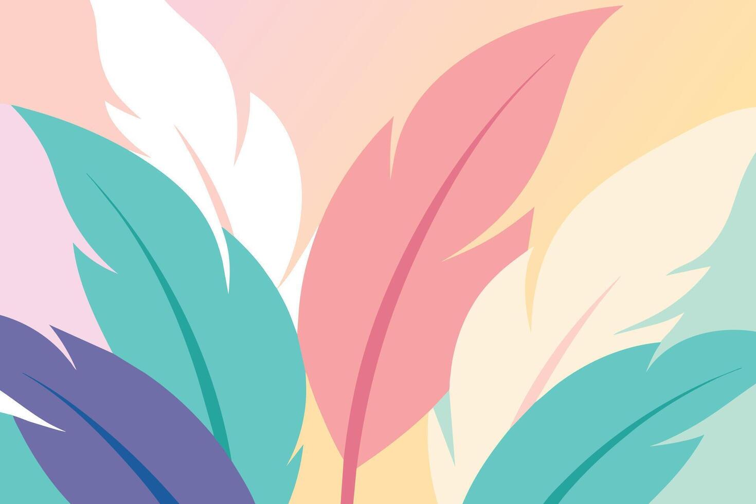 Pastel color feather abstract background vector