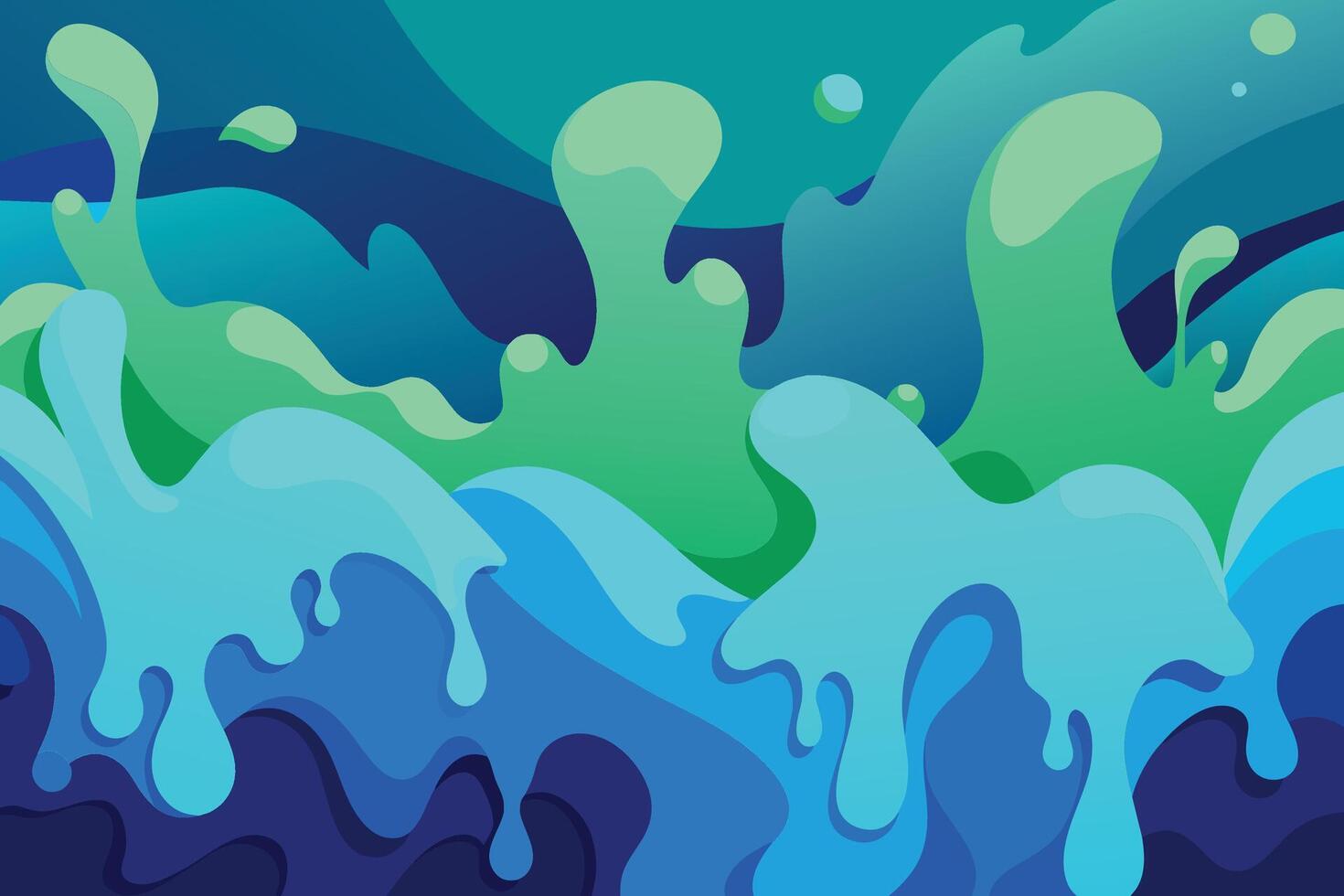 Abstract art teal blue green gradient paint background with liquid fluid grunge texture Background vector