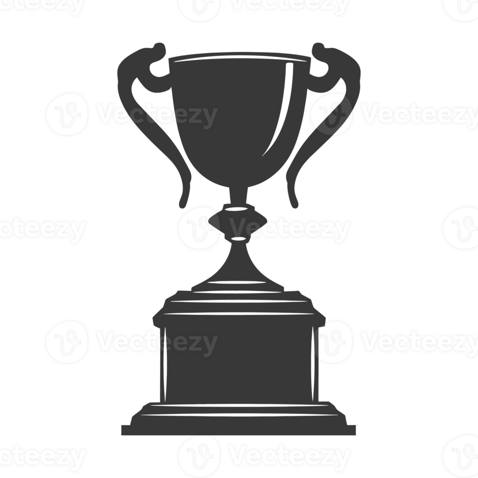 AI generated Silhouette trophy winner symbol black color only png