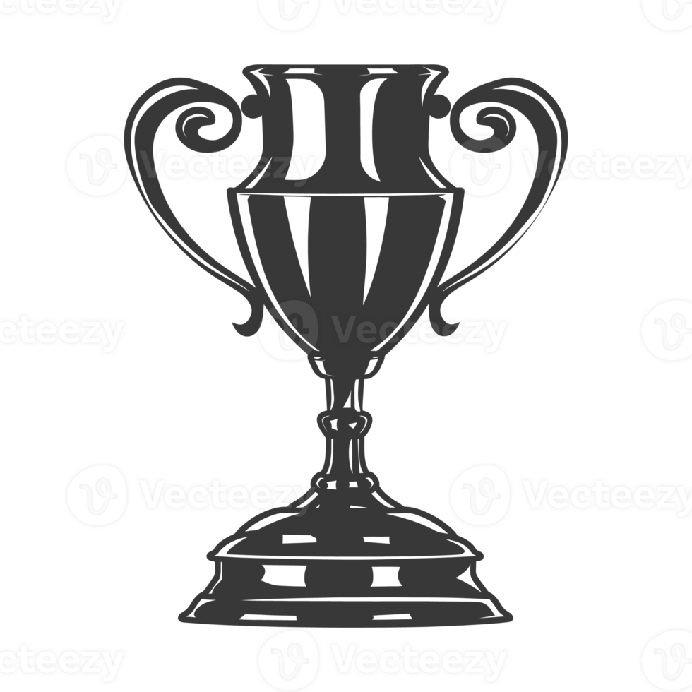 AI generated Silhouette trophy winner symbol black color only png
